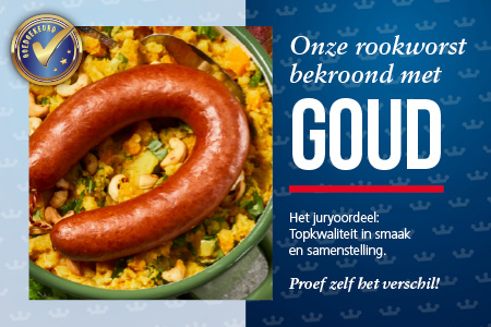 Onze rookworst is met GOUD bekroond